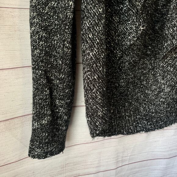 Apt. 9 Black and White Knit Cardigan Sweater Open Front Chunky Size Small - Picture 4 of 11